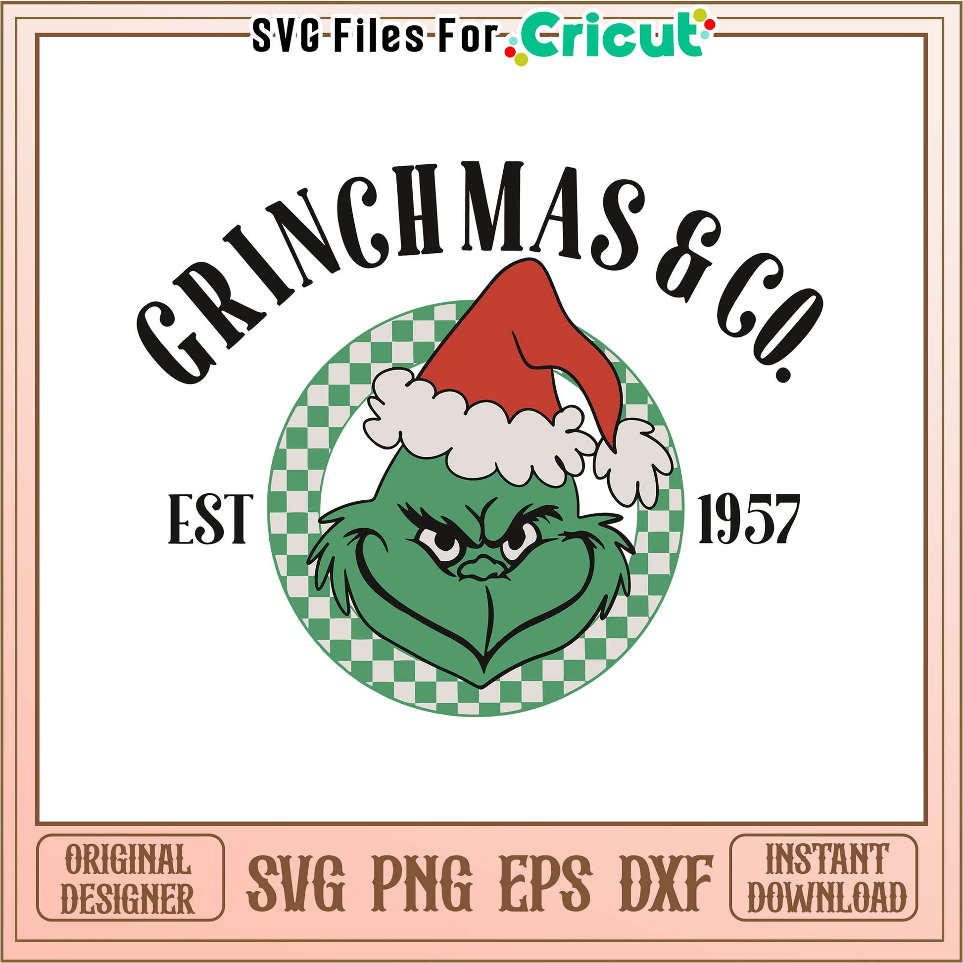 Vintage grinchmas and co est 1975 svg, merry grinchmas images​​​​ svg