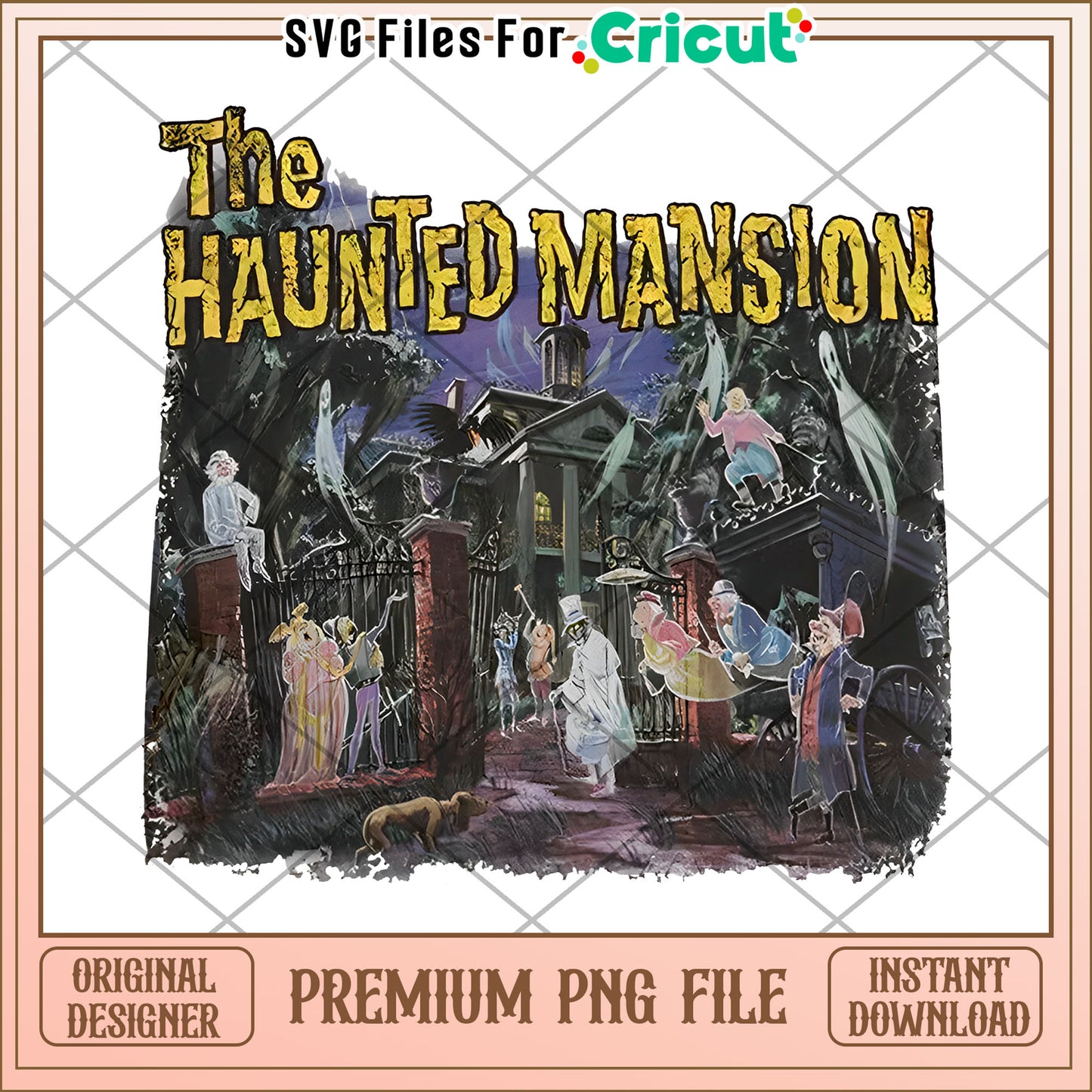 Vintage haunted mansion png, halloween cartoon png, halloween nightmare png