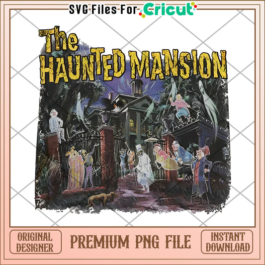 Vintage haunted mansion png, halloween cartoon png, halloween nightmare png