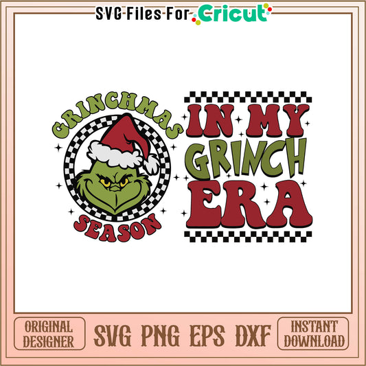 Vintage in my grinch era santa claus svg, grinch drawing​​​​​ svg