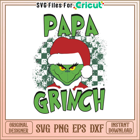 Vintage papa grinch christmas hat svg, the grinch now​​ svg