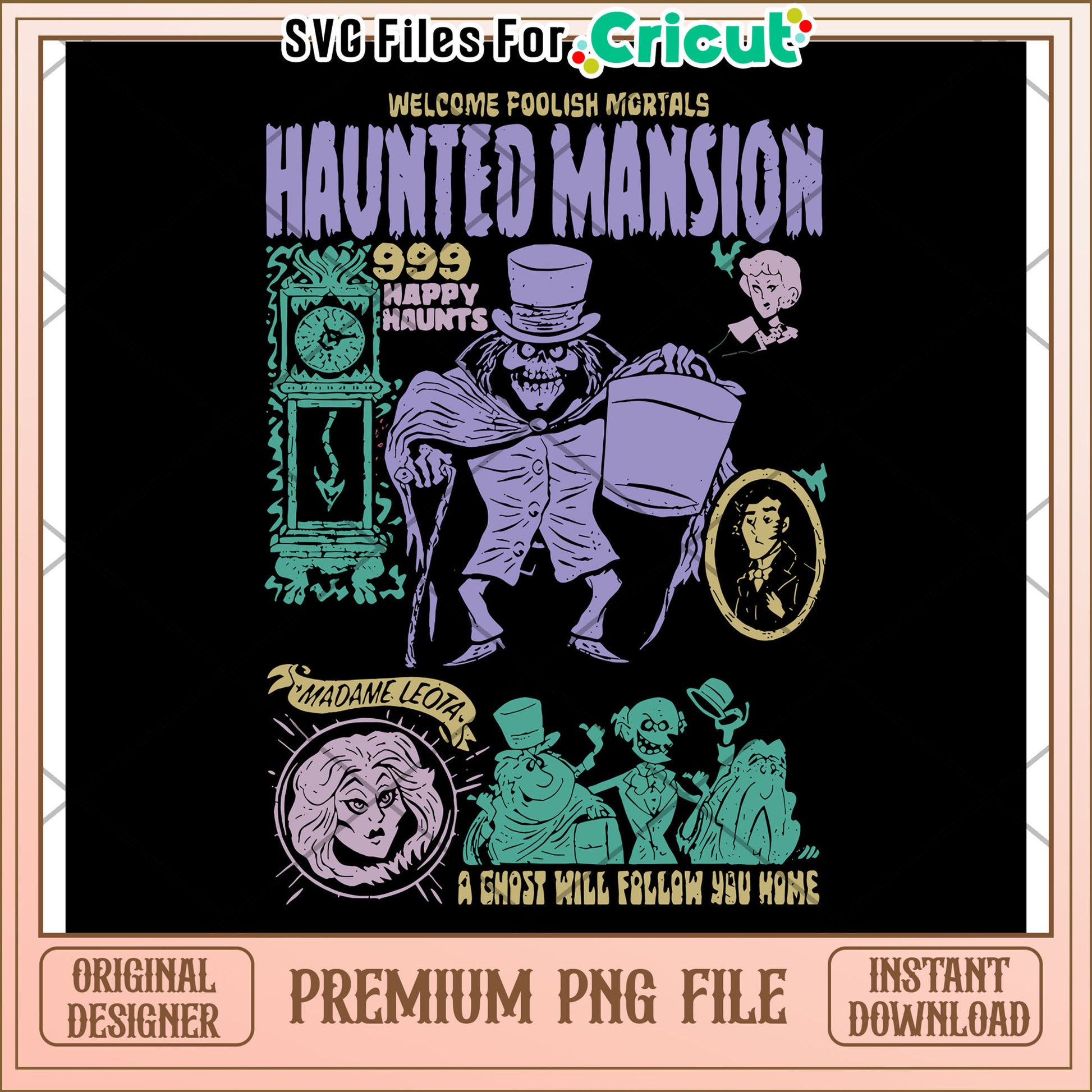 Vintage the haunted mansion png, halloween characters png, halloween season png