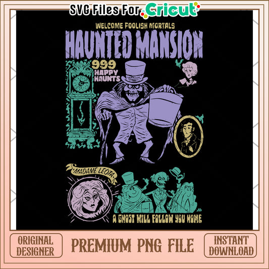 Vintage the haunted mansion png, halloween characters png, halloween season png