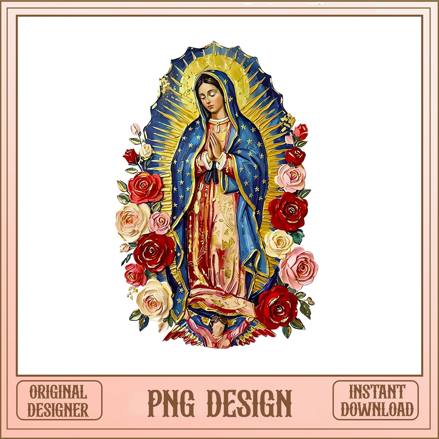 Virgin Mary Guadalupe PNG, Our Lady Of Guadalupe, Floral PNG