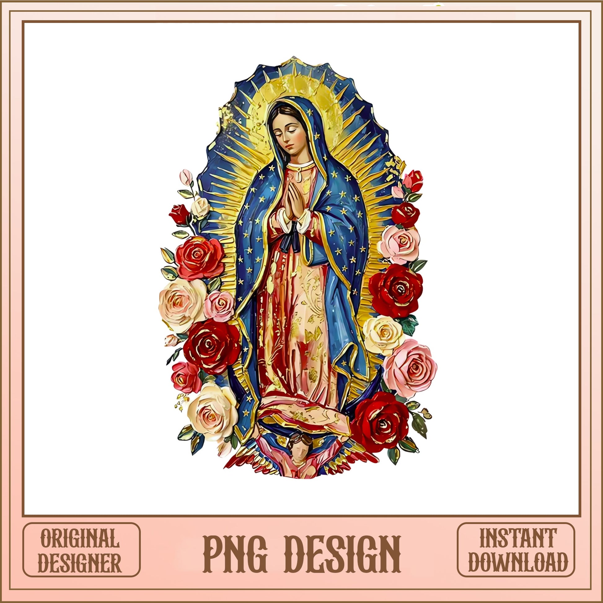 Virgin Mary Guadalupe PNG, Our Lady Of Guadalupe, Floral PNG