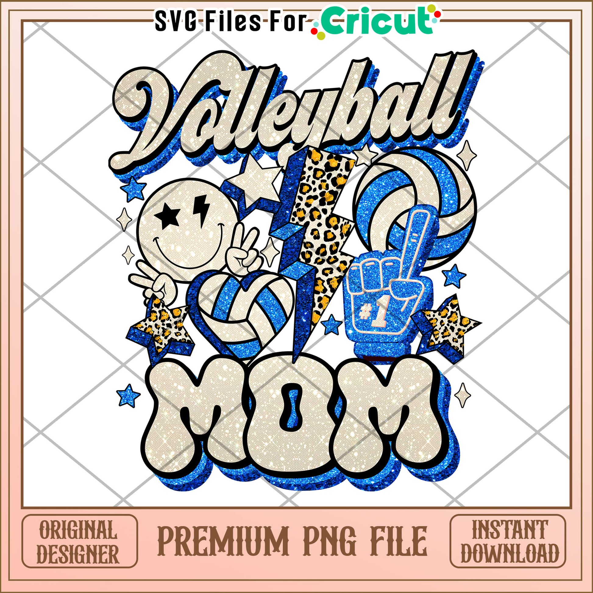 Volleyball Mom PNG Sublimation Design