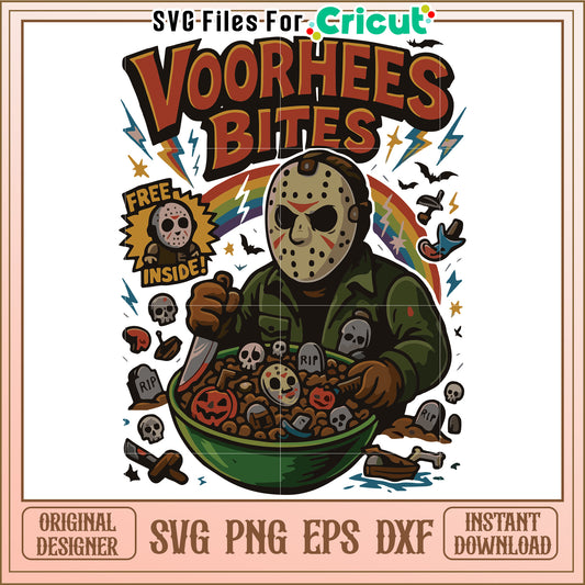 Voorhees bites svg, funny halloween svg, halloween time svg