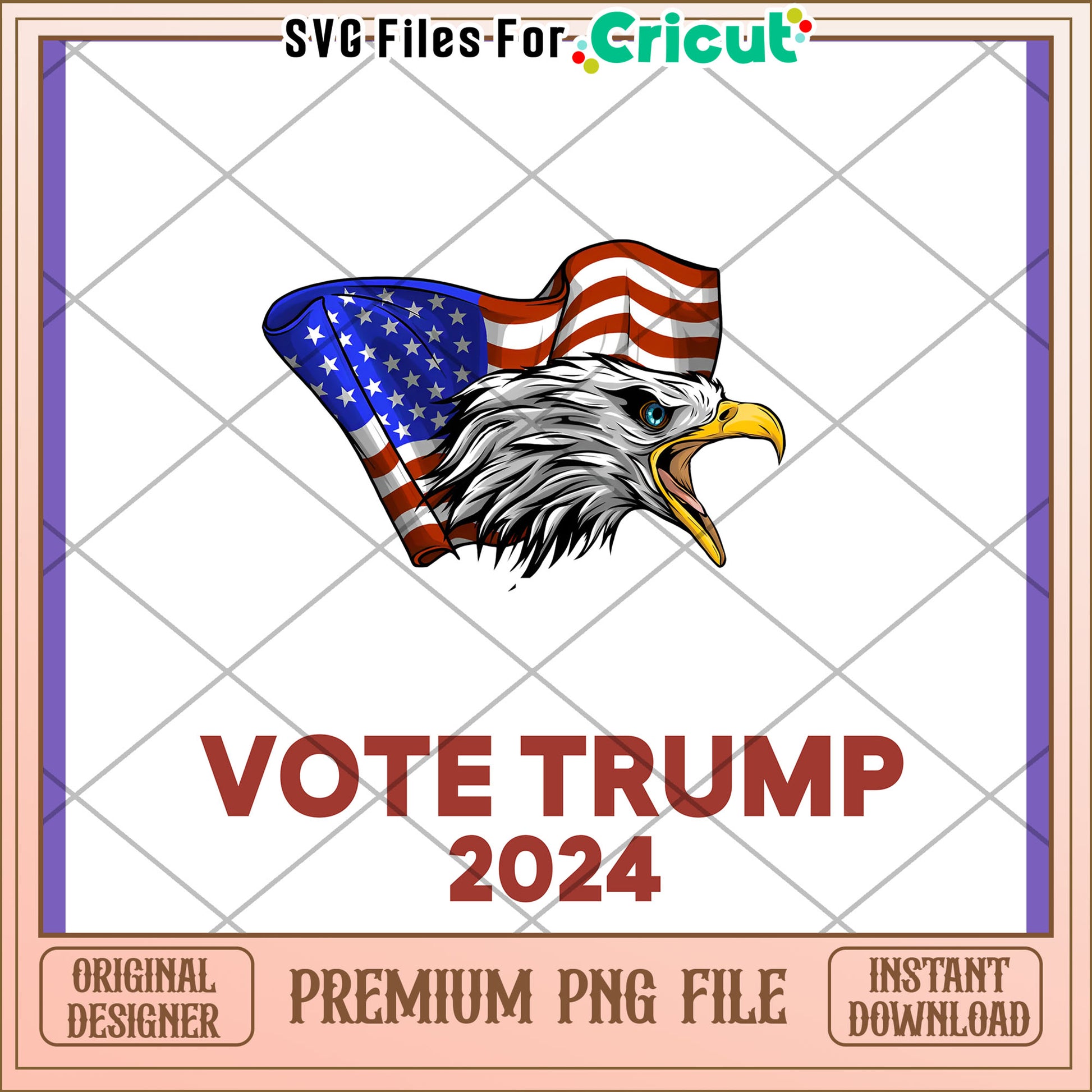 Vote Trump 2024 Eagle PNG Design