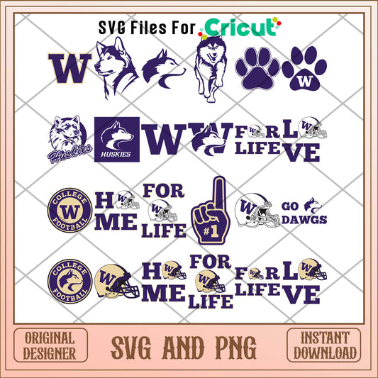 Washington Huskies svg, Washington Huskies svg bundle, NCAA svg