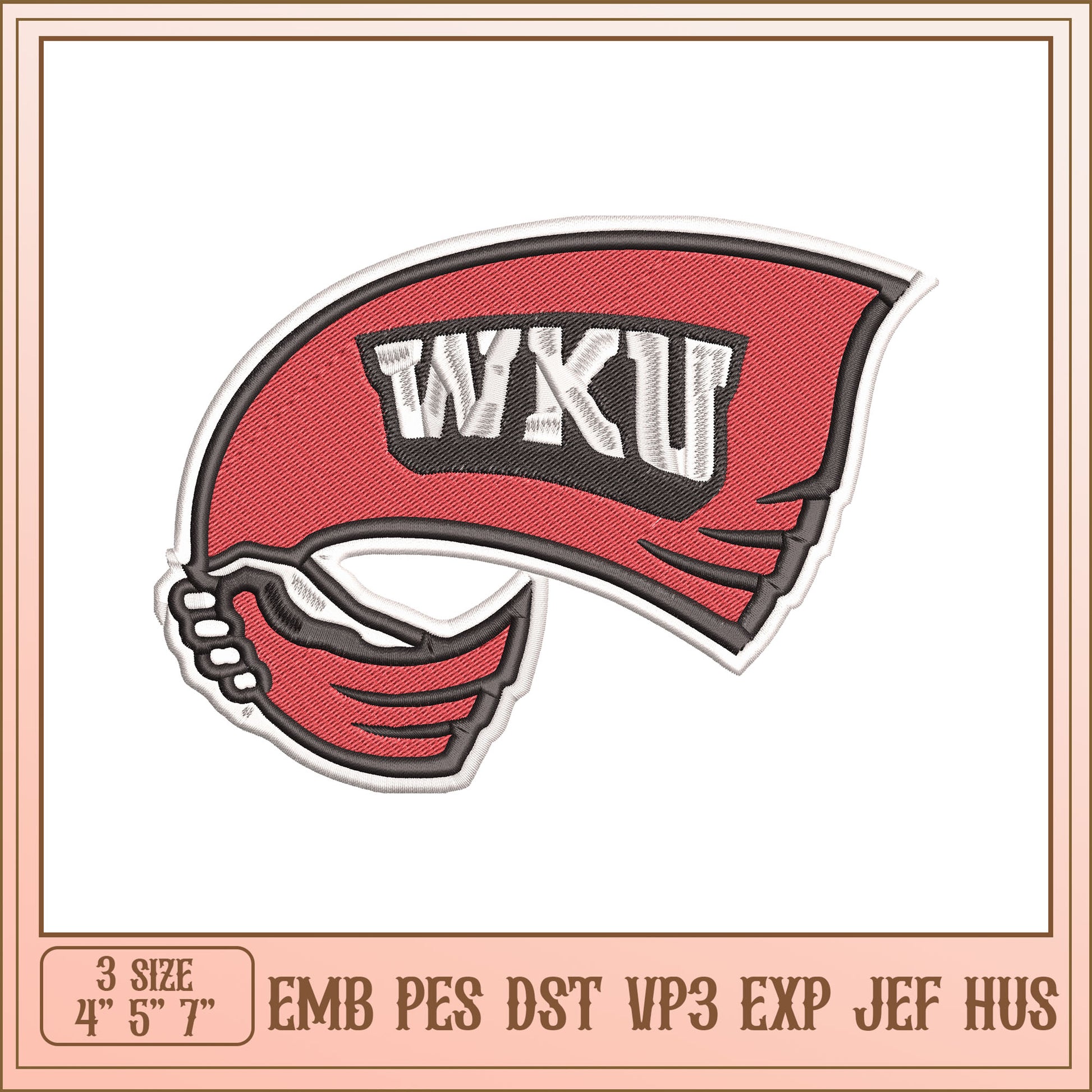 WKU Embroidery Design EMB PES DST VP3