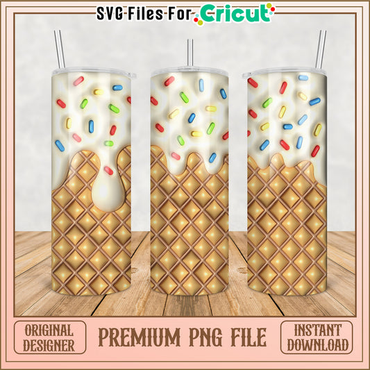 Waffle Cone Tumbler PNG Design