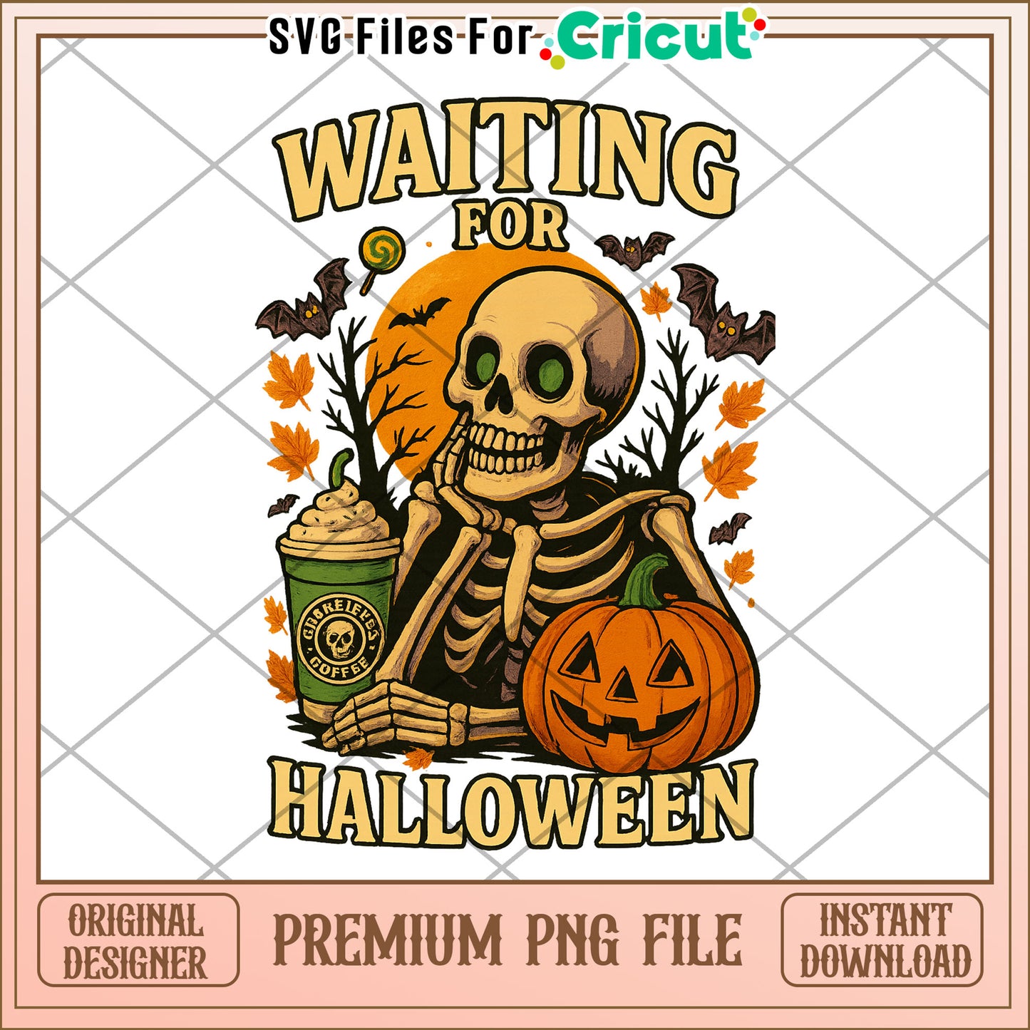 Waiting for halloween png, halloween pumpkins​ png, cute stitch png