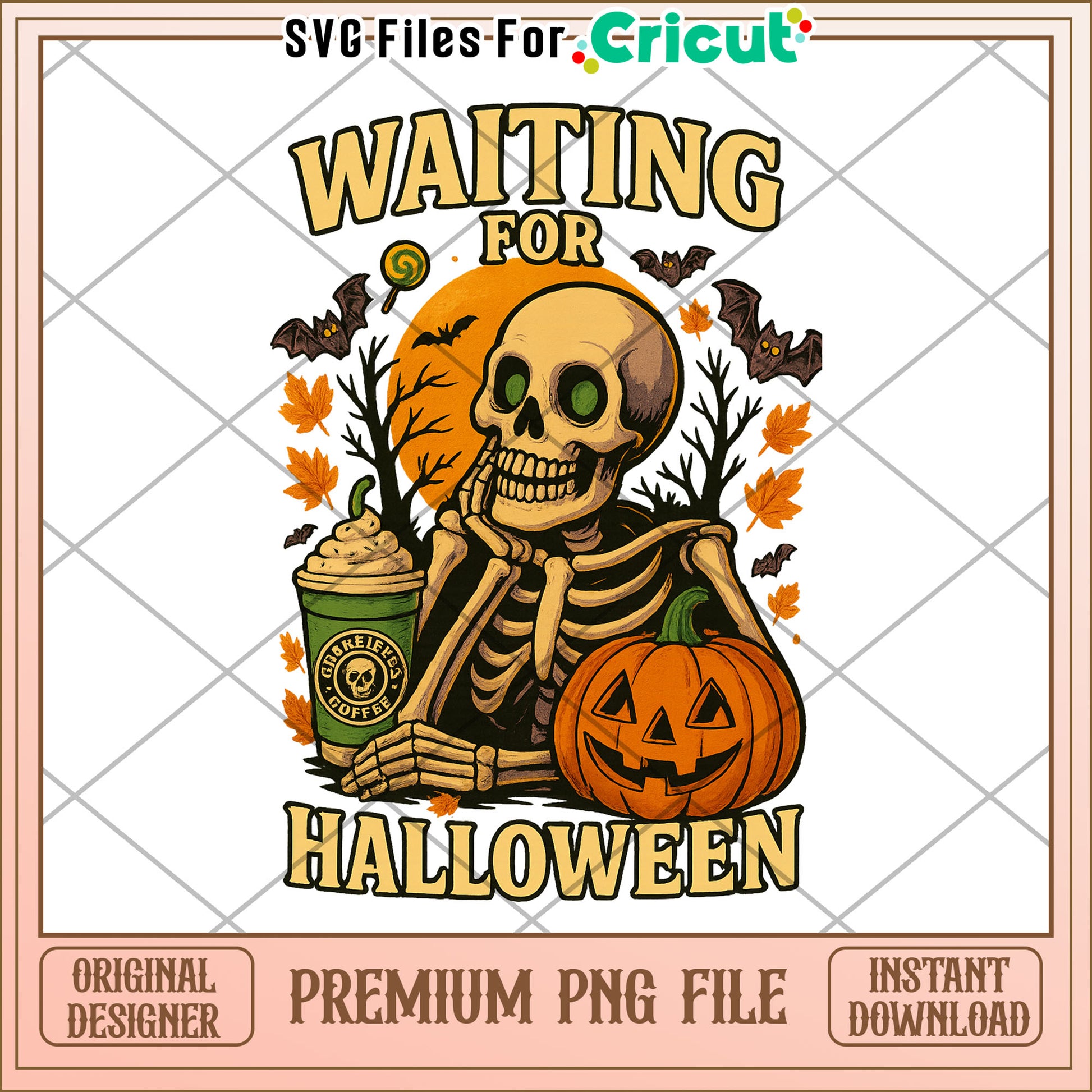 Waiting for halloween png, halloween pumpkins​ png, cute stitch png