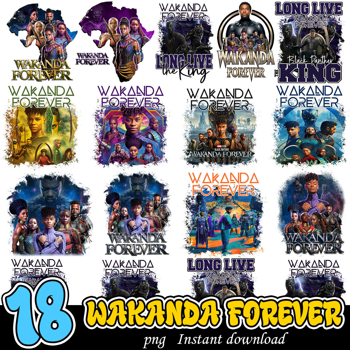 Black Panthers 2 png, Wakanda Forever png bundle