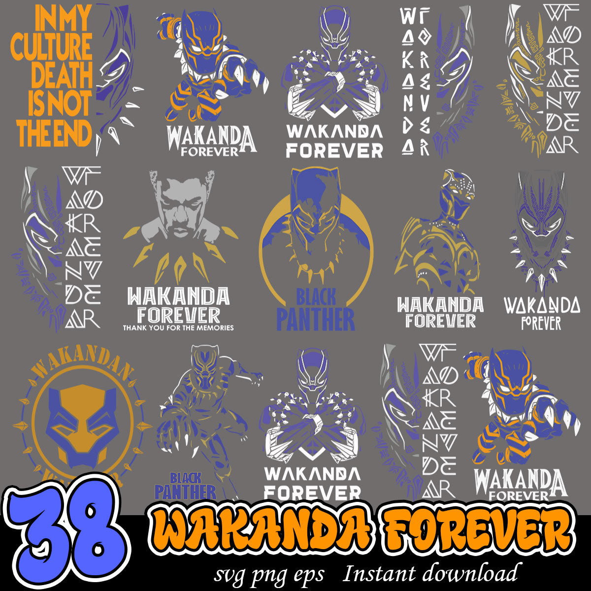 Black Panthers King svg, Wakanda Forever svg bundle