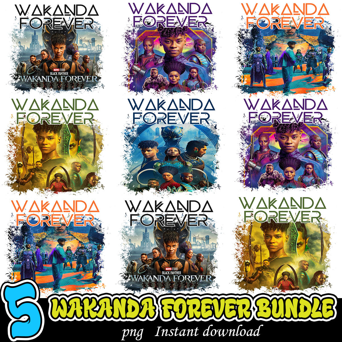 Wakanda Forever png, Black Panthers 2 movies png bundle