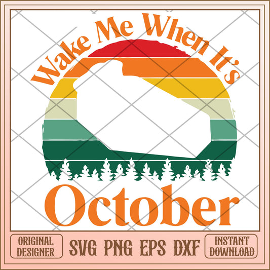 Wake me when it's october halloween  svg, Halloween characters svg, digital download