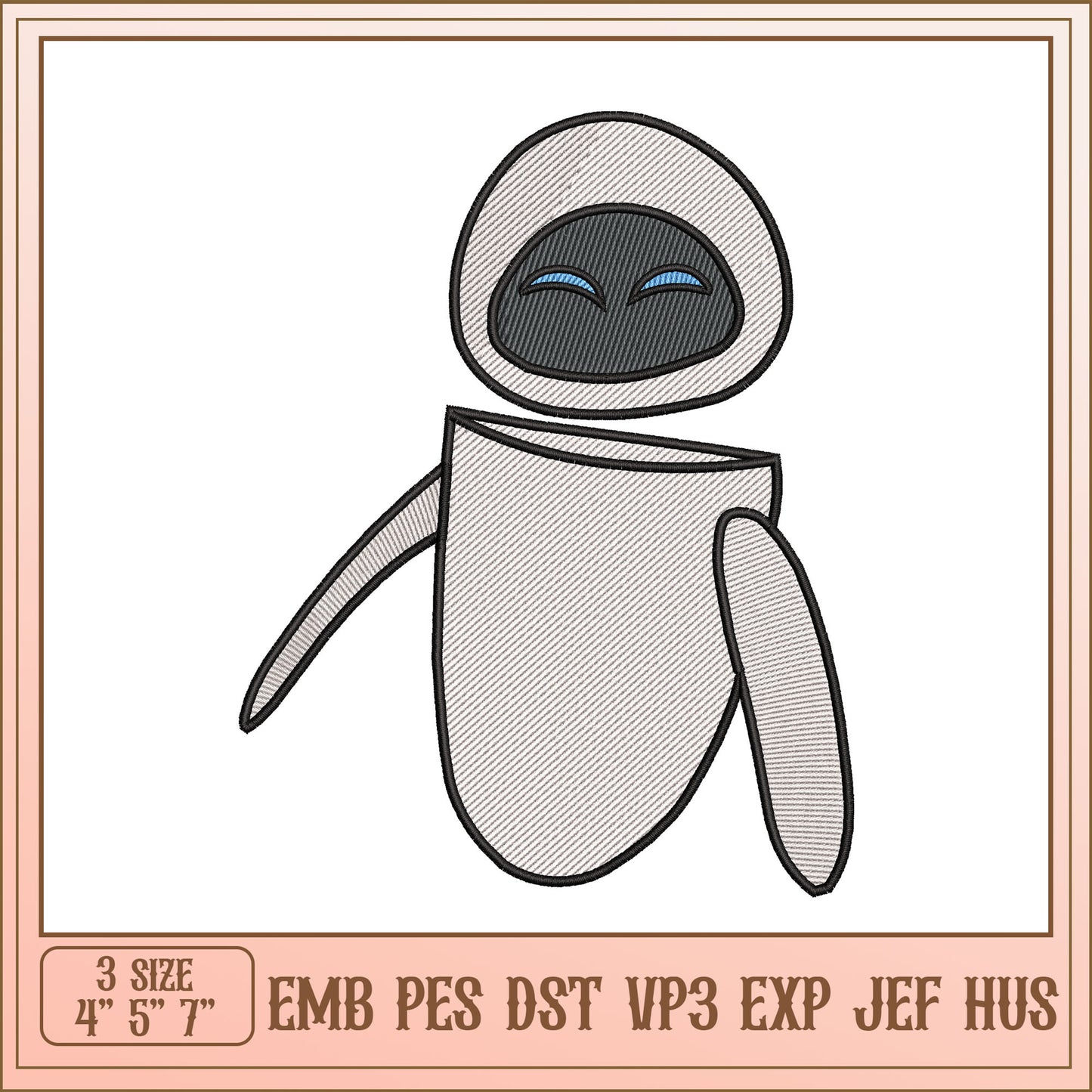 Wall-E Embroidery Design