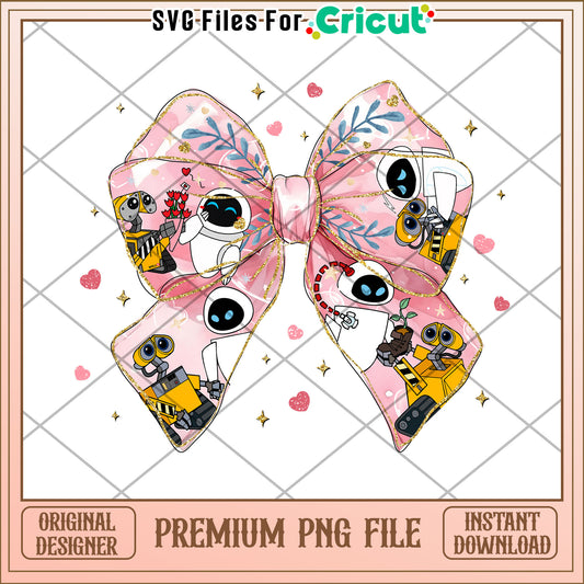 Wall-E & Eve Bow PNG Cricut Design