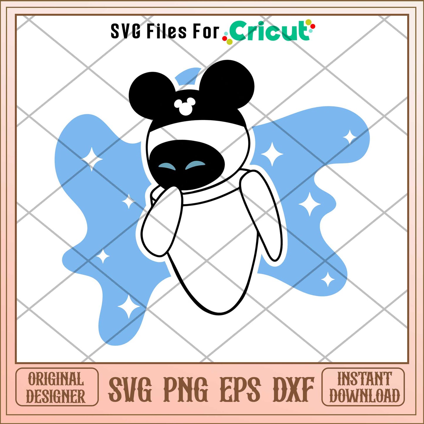 Wall E Eve Mickey head svg, walle svg, digital dowload