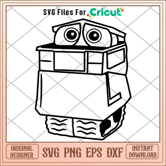 Walle  Coloring Pages Svg, walle Robot Svg, walle svg, digital dowload