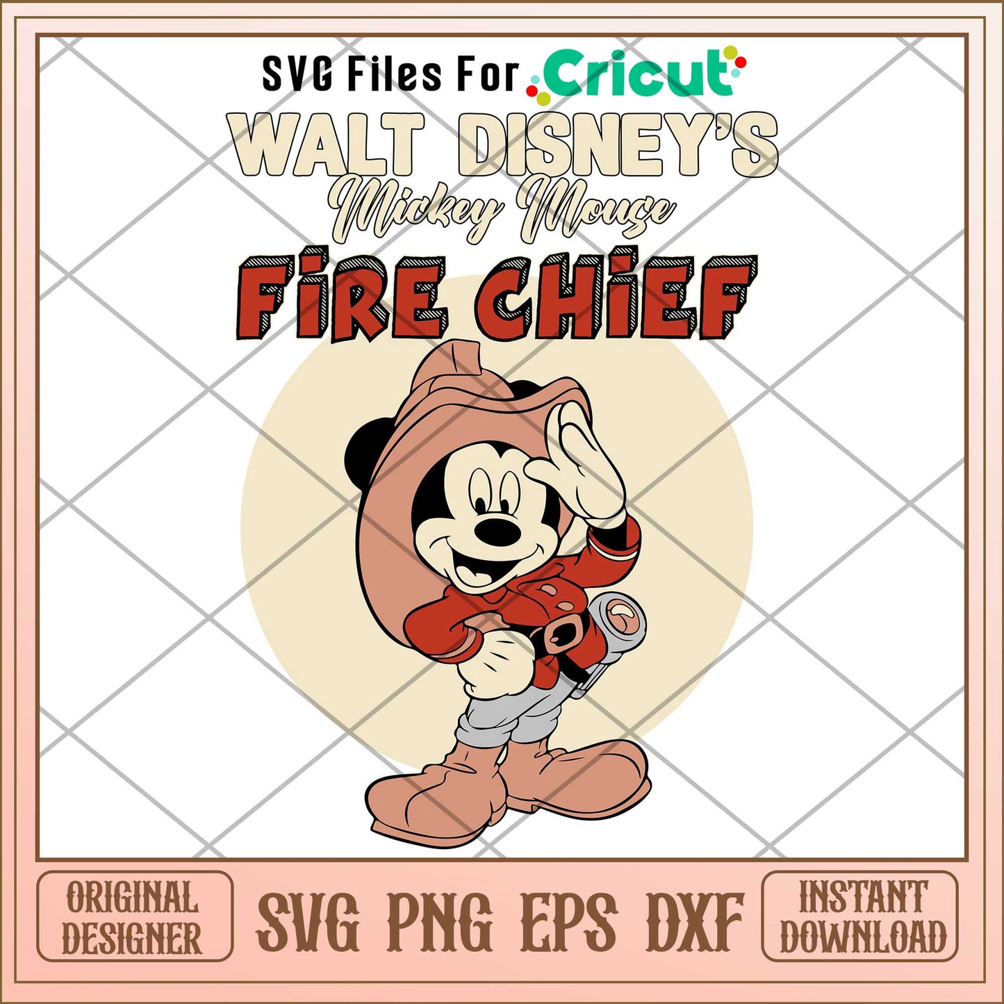 Walt Disney Productions Mickey Mouse Fire Chief svg, disney character svg, digital download