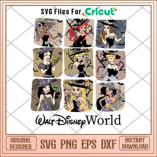 Walt Disney World  Disney princess halloween svg,    