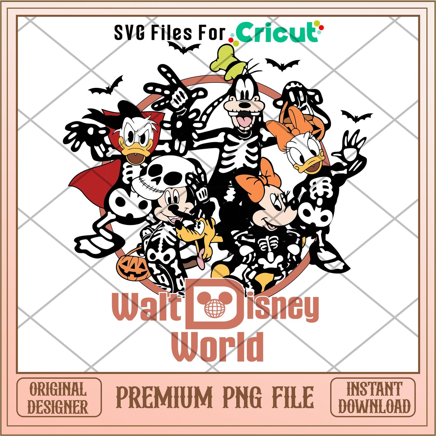 Walt Disney World Mickey mouse Skeleton png, Disney characters png, Digital Download