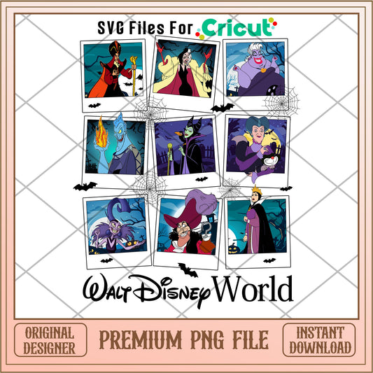 Walt Disney World Villain Vibes png, Disney characters png, Digital Download