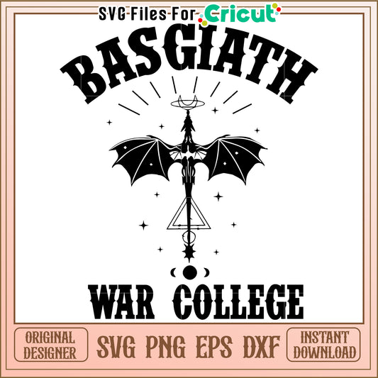 War college svg, basgiath war college svg, romantasy dragon svg