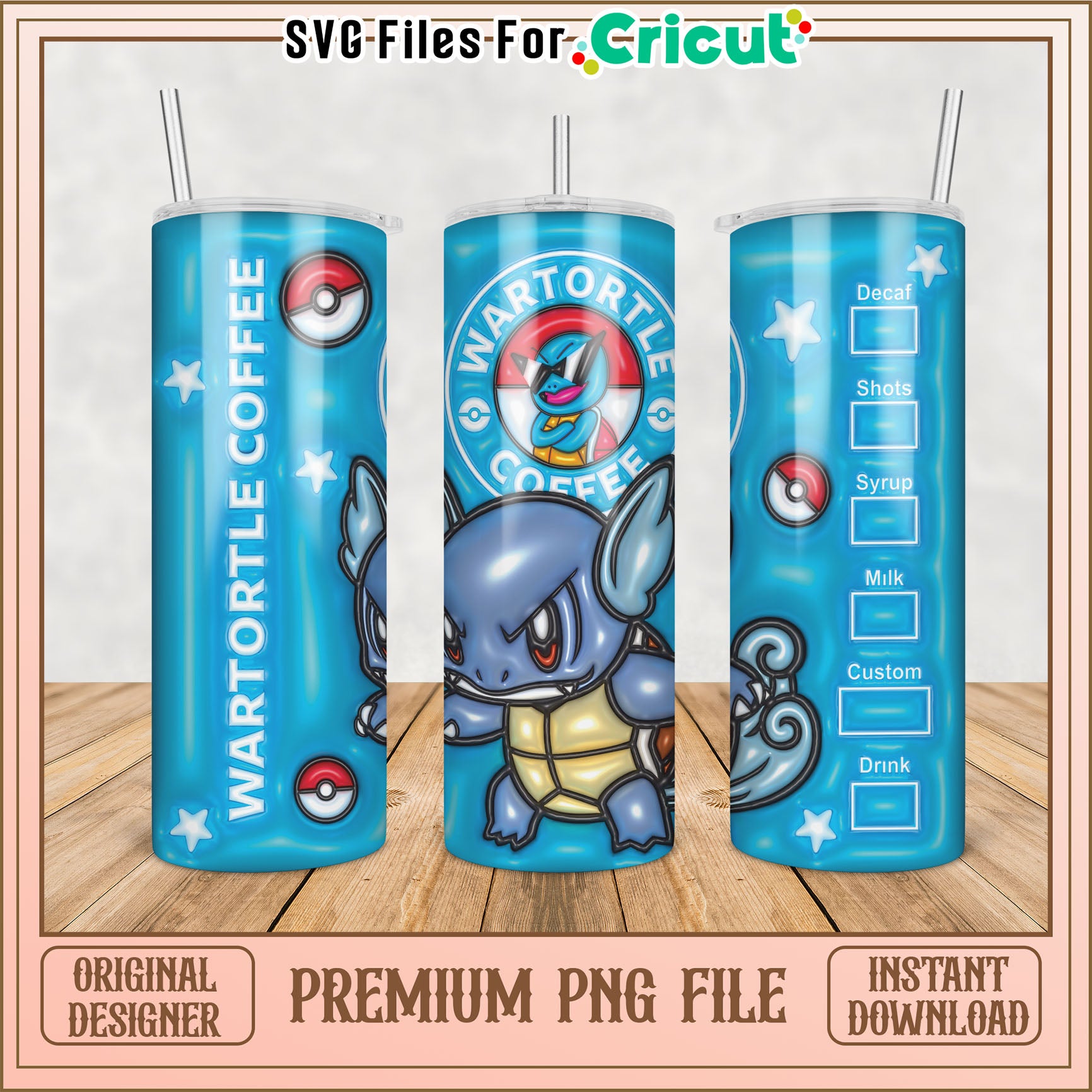 Wartortle Coffee Tumbler PNG