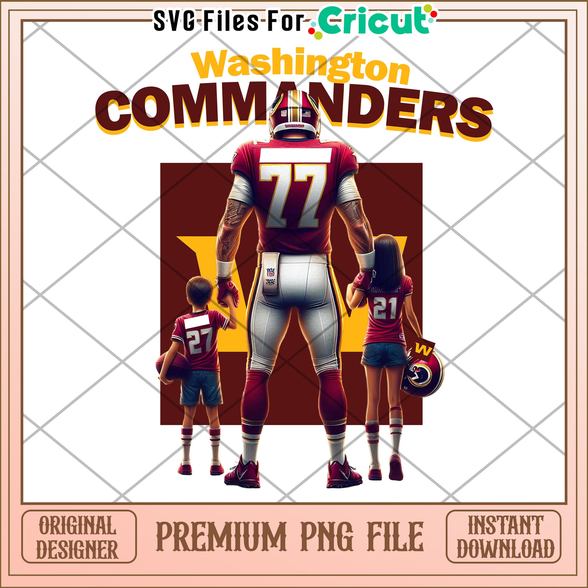 Washington Commanders Family Design, download premium PNG file