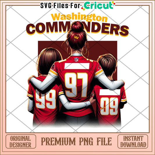 Washington Commanders Family Graphic, Premium PNG for Cricut
