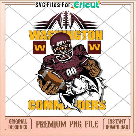 Washington Commanders Football Graphic, premium PNG file download