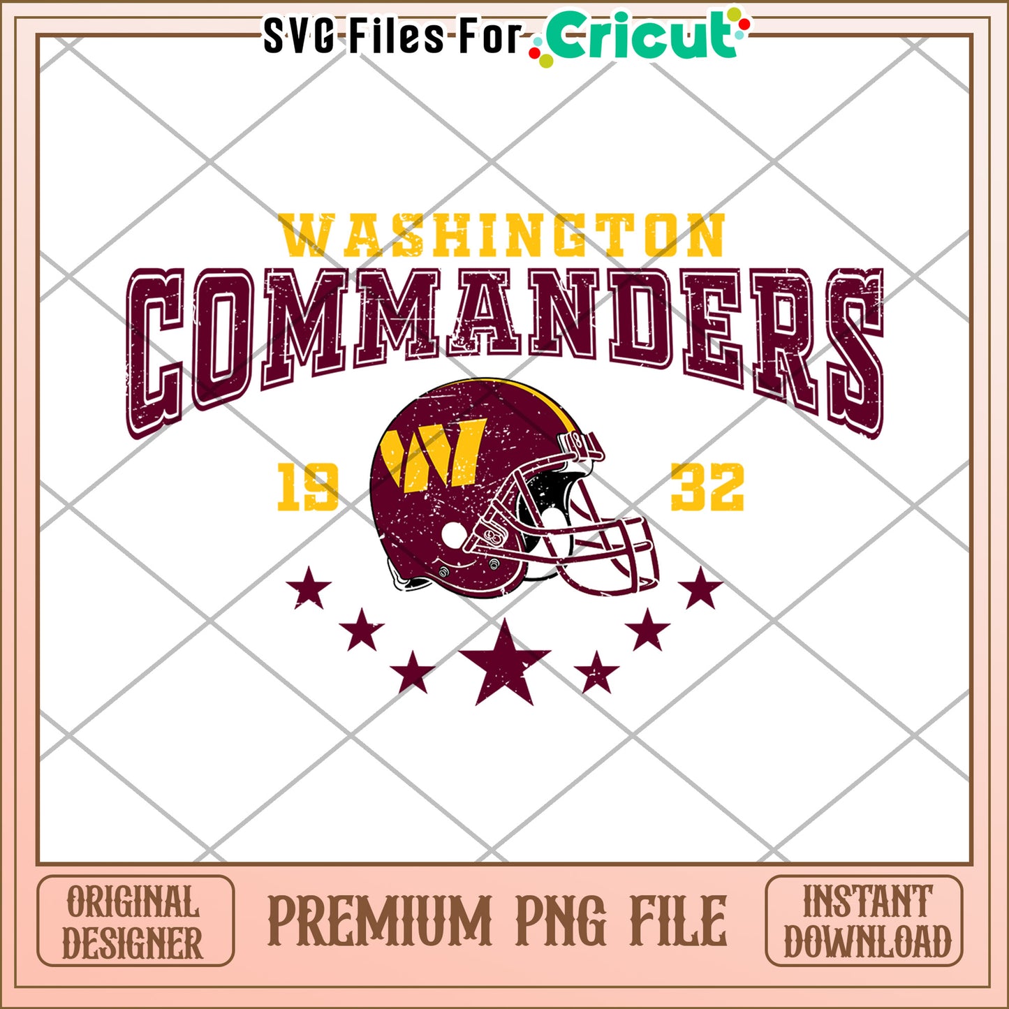 Washington Commanders PNG Design for Cricut, Download Instant File