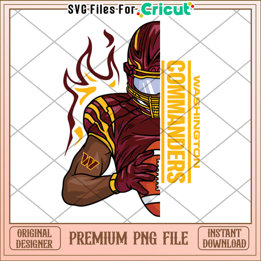 Washington Commanders PNG Design for Cricut, Premium Instant Download