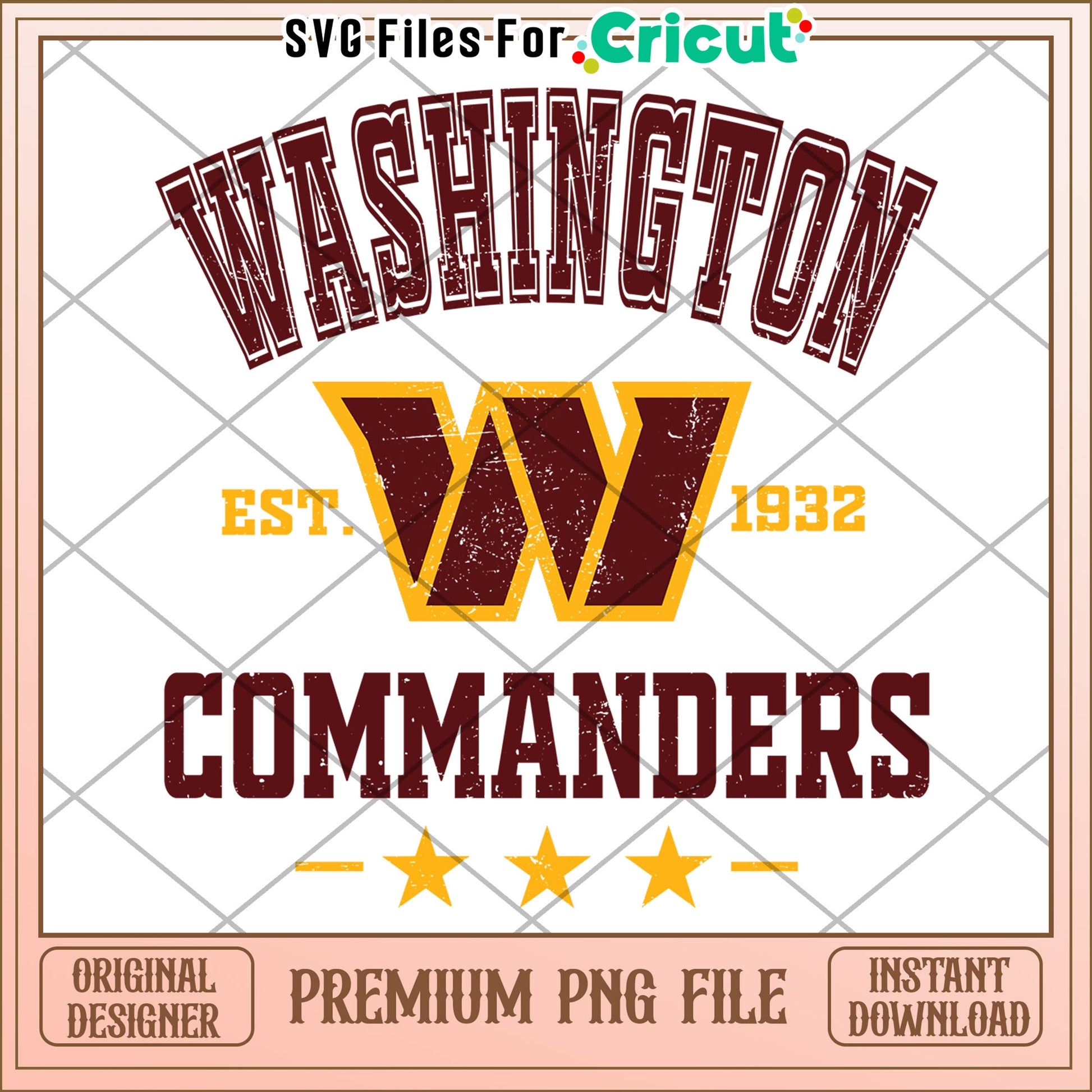 Washington Commanders PNG File for Cricut, Instant Download Design