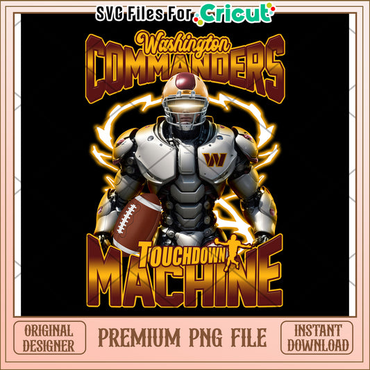 Washington Commanders Touchdown Machine PNG File, Instant Download