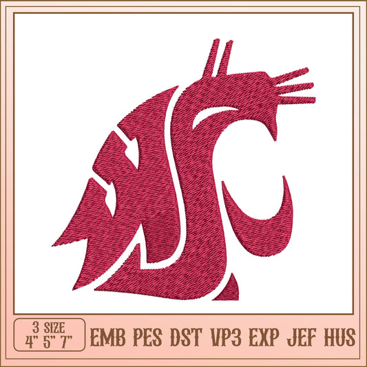 Washington Cougar Embroidery Design