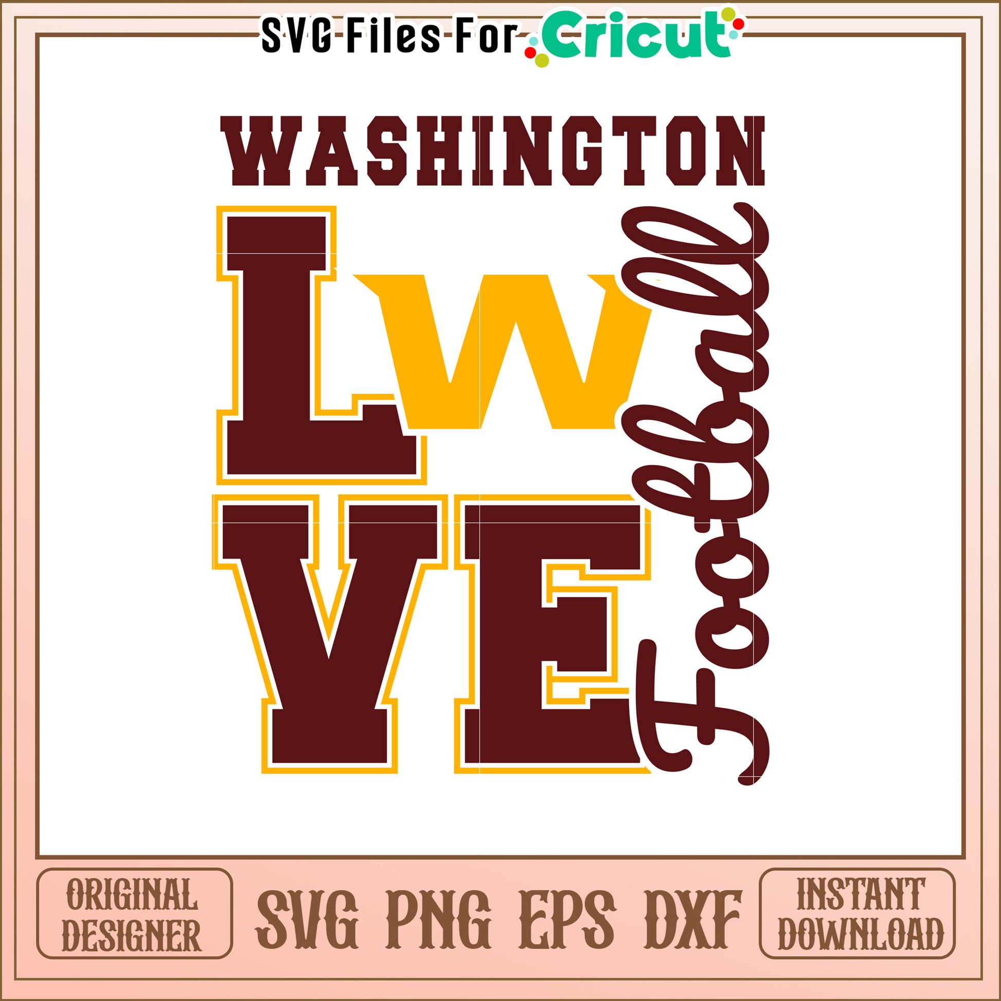 Washington Football Love SVG