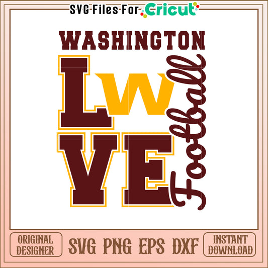 Washington Football Love SVG