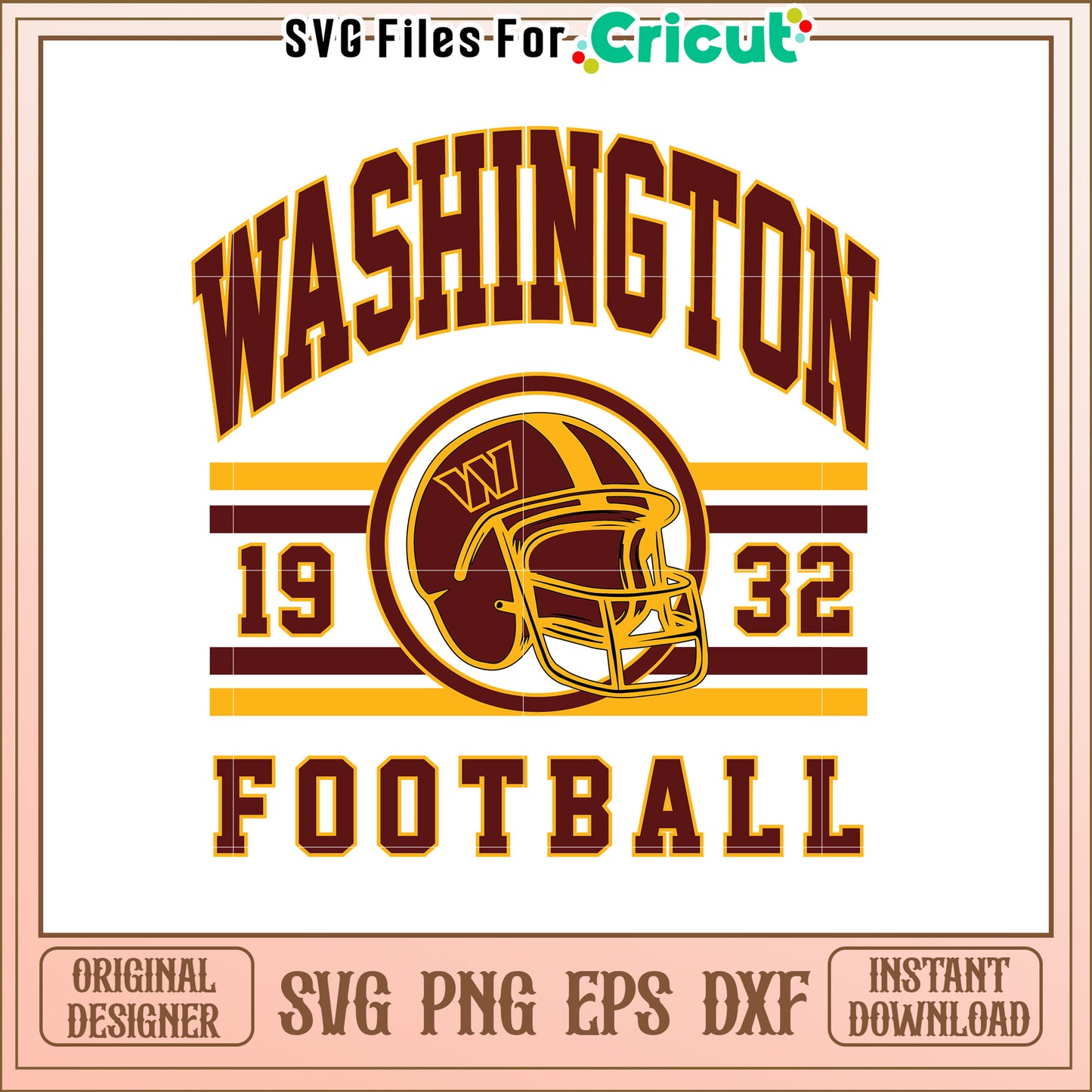 Washington Football SVG Design Vintage Style Graphic