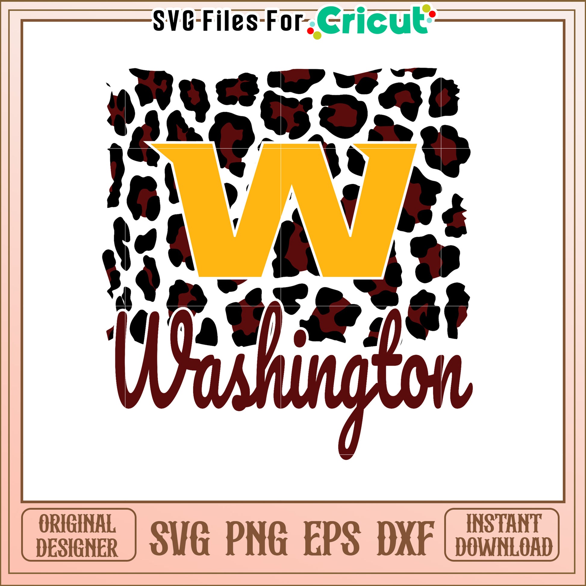 Washington SVG Design Bold Team Logo Art for Fans