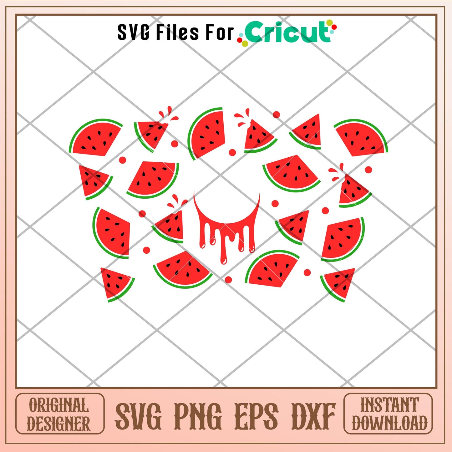 Watermelon Summer Full Wrap, Watermelon Summer Full Wrap Svg