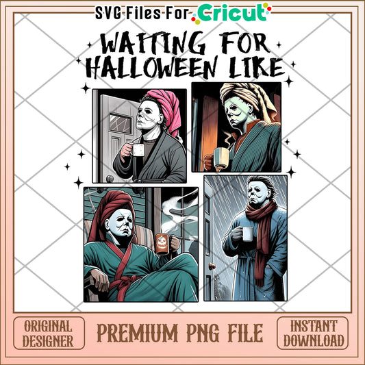 Wating for halloween illustration png, horror movie characters png, horror movie png
