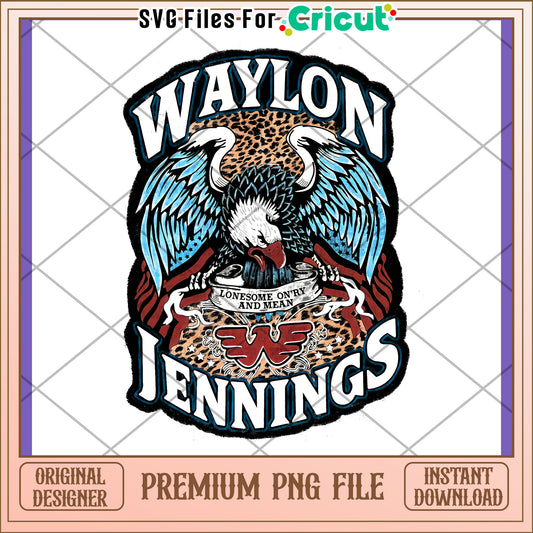 Waylon Jennings Eagle PNG Design