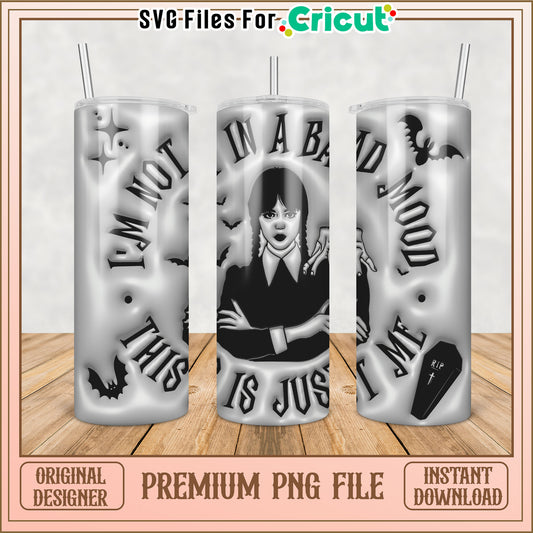 Wednesday Addams Tumbler PNG Design