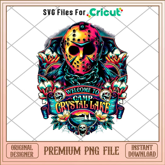 Welcome to Camp Crystal Lake  png, Horror characters png, Digital Download