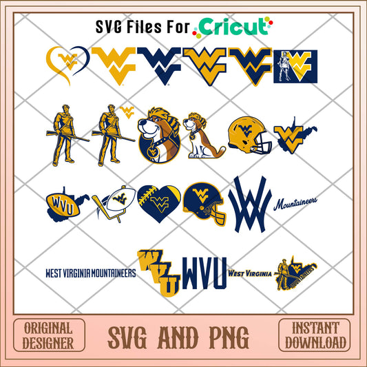 West Virginia svg, West Virginia mountaineers svg bundle, NCAA svg