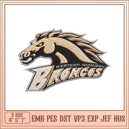 Western Michigan Broncos Embroidery Design
